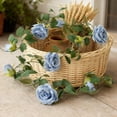 thumbnail image 6 of yulier 6.56 FT Artificial Rose Garland, Spring Garland Faux Roses Vines Floral Garland Wedding Backdrop Arch Wall Indoor Outdoor Decoration Holiday Party Table Runner Home Mantel Decor, 6 of 6