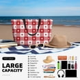 thumbnail image 5 of Xecao Red Plaid Daisy for versatile beach bag for women includes zipper pockets and waterproof material, ideal for vacations and adventures., 5 of 7