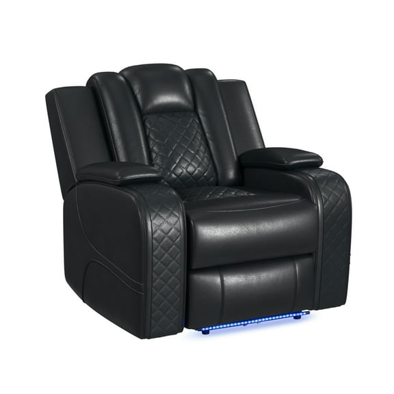 Picket House Furnishings Amias Power Motion Recliner - Pebble Black