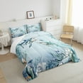thumbnail image 3 of Shark Comforter Set Teal Blue Ocean Beach Coastal Twin Bedding Comforter Sets ,Starfish Octopus Tentacles Quilt Underwater Creature Coral Duvet Insert,Kawaii Fish Room Decor, 3 of 5
