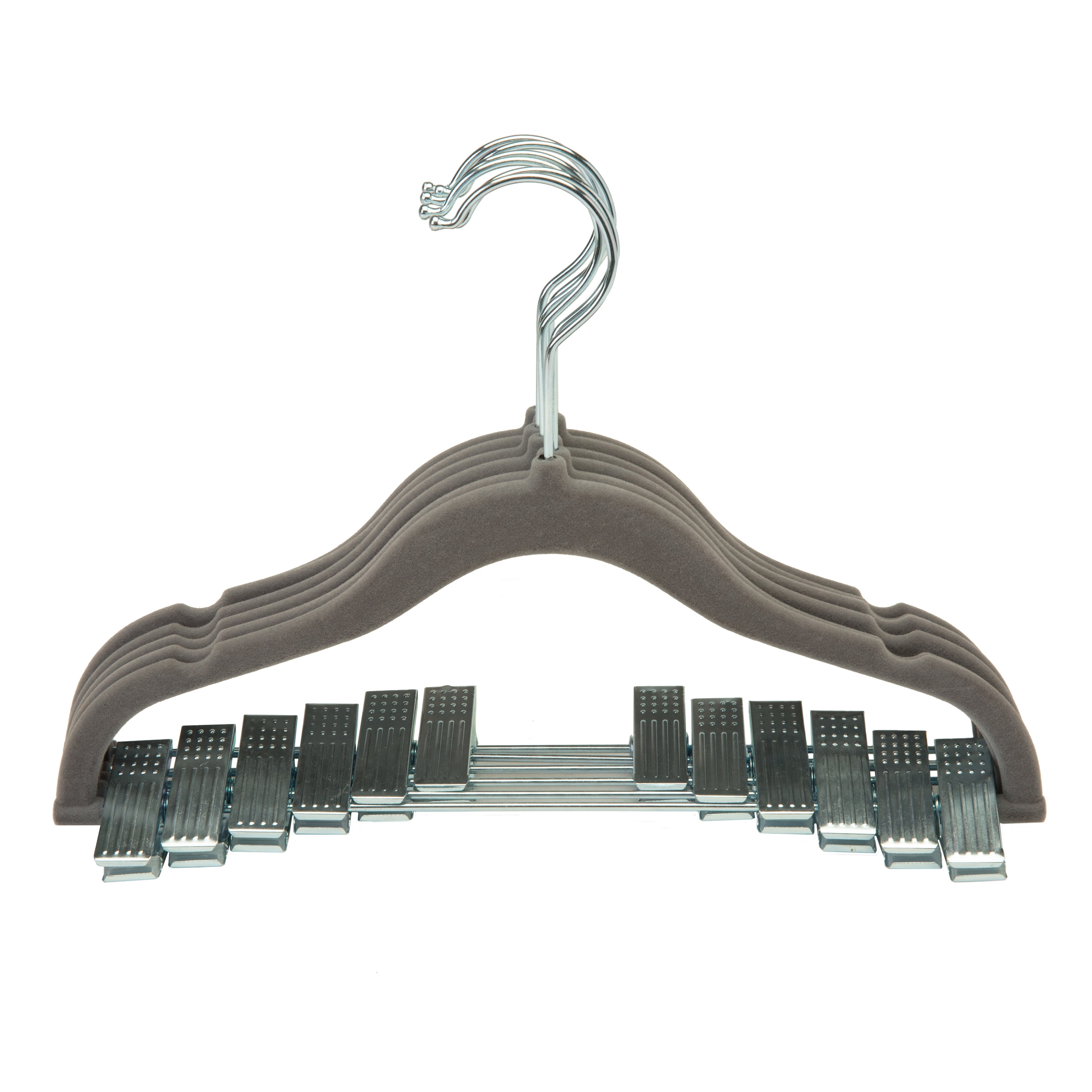 Simplify 24 Pack Children's Velvet Hangers in Grey