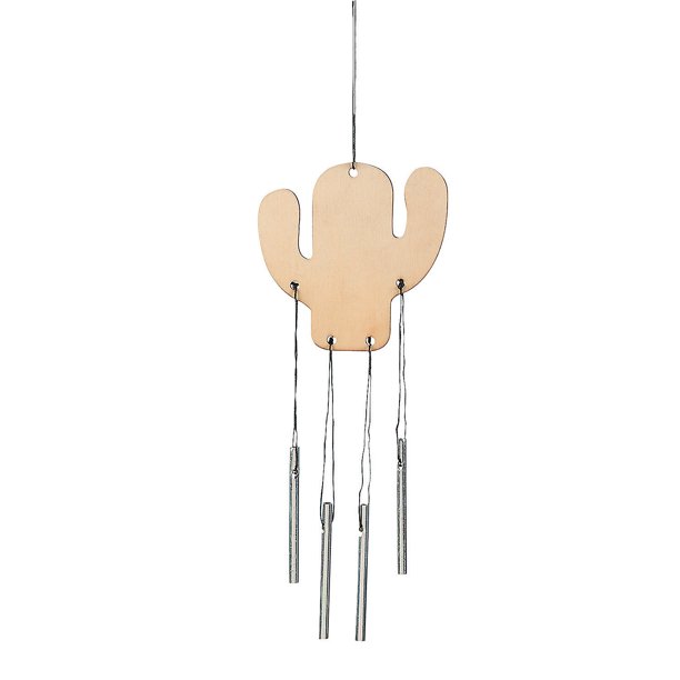 Do It Yourself Cactus Wood Wind Chimes Craft Kits 12 Pieces