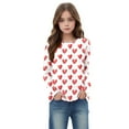 thumbnail image 2 of VKOYWKM Girls Valentine's Day Blouses Long Sleeve Crew Neck Tops Heart Print Holiday Shirts, 2 of 7