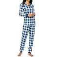 thumbnail image 3 of Avidlove Womens Pajamas Sets Plaid Long Sleeve Tops with Jogger Pjs Bottom Soft Lounge Set with Pockets, 3 of 7