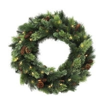 Puleo International P75 KGP24LW05BX 24 in. Killington Wreath with 50 LED Warm White Lights