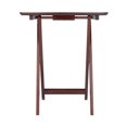 thumbnail image 3 of 2pc Darlene Snack Table Set Walnut: Portable, No Assembly Required, Space-Saving Design, 3 of 9