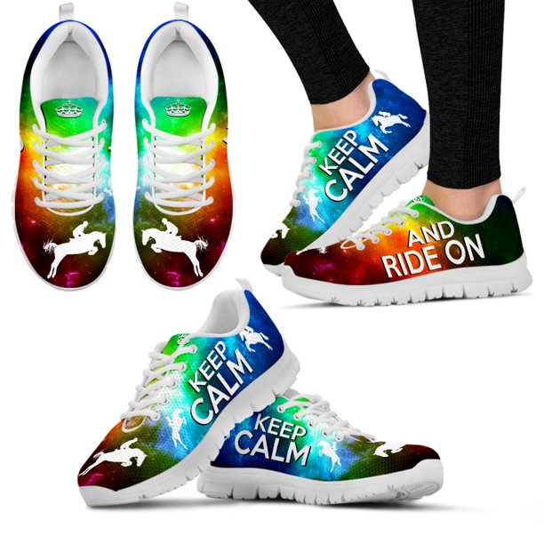 Zapatillas Star Knight con estampado Keep Calm And Ride On, diseño de equitación, zapatos planos para amantes de la equitación y el hobby