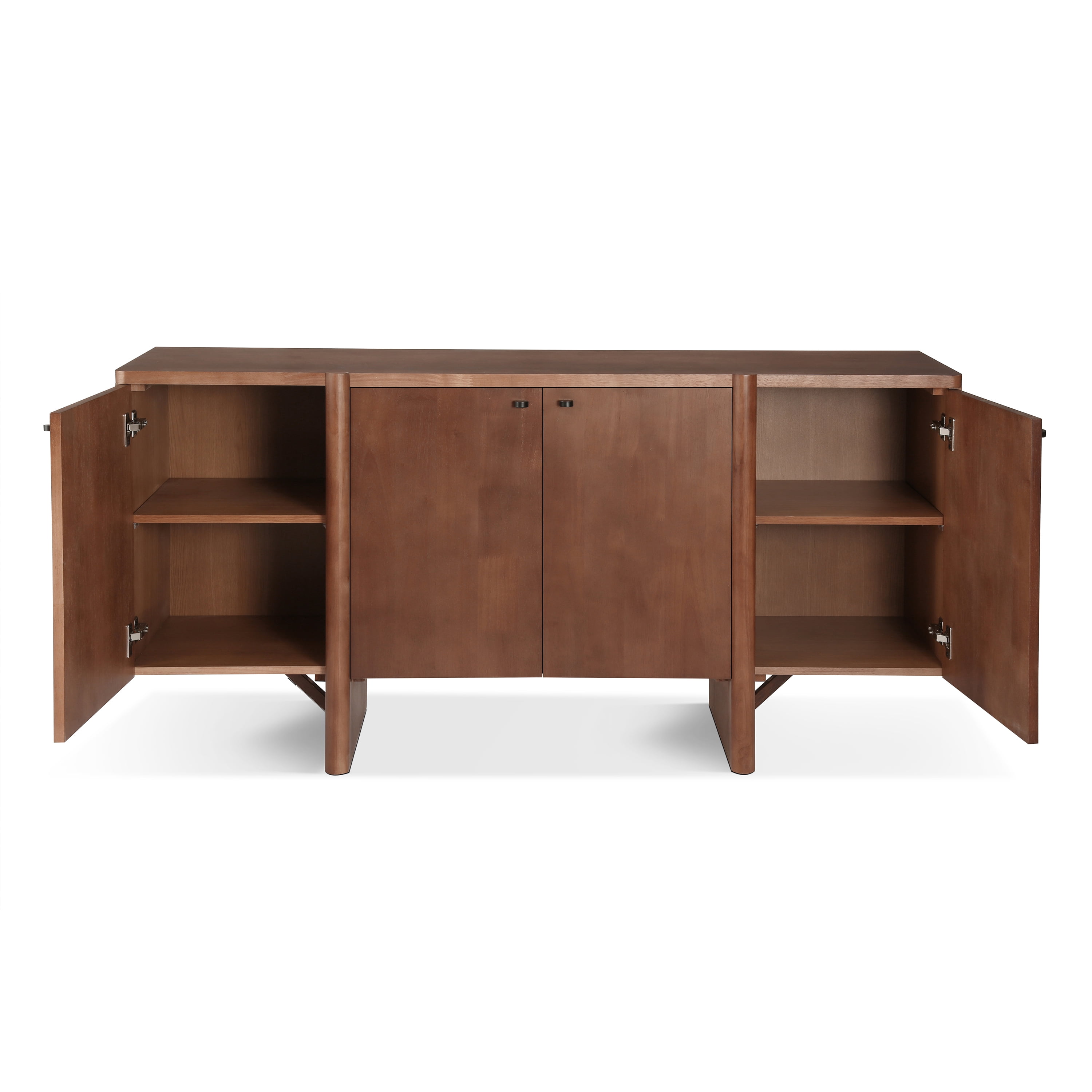 Euroco 60" Buffet Sideboard Cabinet with Storages, Modern Media Console Coffee Bar Cabinet with 4 Doors and Wood Frame for Kitchen, Living Room,Espresso