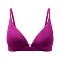 thumbnail image 2 of Riforla Front Closure Bras for Women No Underwire Low Cut Deep V Padded Bralette Seamless Comfy Bras with Support Bras for Women Dark Purple L, 2 of 6