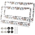 thumbnail image 2 of GZHJMY Cute Cow Love Heart Funny License Plate Frames for Women Men 2 Pcs Personalized Car License Plate Holder with Screw Caps, Elliptical Hole Decorative, 2 of 7
