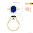 thumbnail image 5 of ANGARA Lab Grown 3.3 Ct Oval Blue Sapphire Halo Engagement Ring for Women in 14K Yellow Gold (Size-10x8mm) | September Birthstone, Anniversary, Jewelry Gift for Women | Lab-Grown Blue Sapphire Ring, 5 of 8