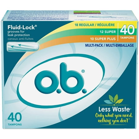 o.b. Original Non-Applicator Tampons, Regular, Super, & Super Plus ...