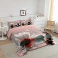 thumbnail image 3 of YST Florals Comforter Set King Size, Flowers Butterflies Stones Soft Bedding, Insect Animals Lakes Reflection Bedding Comforter Sets, White Red Natural Landscape Duvet Insert For Bedroom, 3 of 6