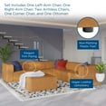 thumbnail image 5 of Sectional Sofa Set, Faux Vegan Leather, Tan, Modern Contemporary Urban Design, Living Lounge Room Hotel Lobby Hospitality, 5 of 10