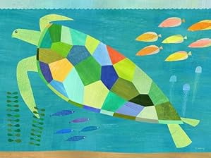 Oopsy Daisy Canvas Wall Art Sea Turtle Swim by Melanie Mikecz, 14 by 10-Inch
