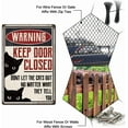 thumbnail image 4 of Black Cat Tin Signs Warning Funny Metal Sign Wall Decor Keep Door Closed Don't Let The Cats Out Vintage Aluminum Sign Cats Lover Gift for Home Room Wall Decor DIY, 4 of 9