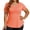 A75 Orange, variant on FASHOFT Plus Size Shirts for Curvy Women Solid V Neck Short Sleeve Summer Tops Loose Fit Casual Basic T-Shirt Army Green XXL