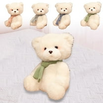 Msgweeeg Stuffed Animals for Girls Toys for 4 Year Old Boy 9 Inches White Bear Scarf Toy Children's Little White Bear Sleeps Doll Boy and Girl Holiday Birthday Gift Gifts for 6 Year Old Boys