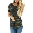 thumbnail image 2 of Women's Round Neck Loose Printed Short Sleeve In Front And Back Tops Blouses, 2 of 5