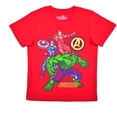 thumbnail image 6 of Avengers Iron Man, Hulk and Captain America Boys 3 Pack Character Short Sleeve Tees, 4-7, 6 of 7