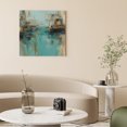 thumbnail image 2 of Wall Art Prints, Modern Abstract Framed Canvas Prints for Bedroom Living Room Bathroom Office, Country Color Blocks Teal Brown Gallery Wrap Wall Art Poster for Gifts Home Decor 16"x16", 2 of 9