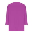 thumbnail image 5 of HVOBTTY Womens Tops, 3/4 Sleeve Shirts for Women， Women's Summer Solid Color Quarter Sleeve Temperament V-neck Pullover Top Purple M, 5 of 5