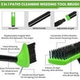 thumbnail image 4 of 3 in 1 Weeding Wire Metal Brush Tools, Concrete Scrub Deck Brush with Long Handle for Moss, Tough Stains on Paving, Garden, Patio, Pool, 4 of 6