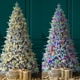 thumbnail image 2 of Haute Decor 7.5 Foot Flocked Churchill Fir Tree - Color Changing LED Lights, 2 of 6