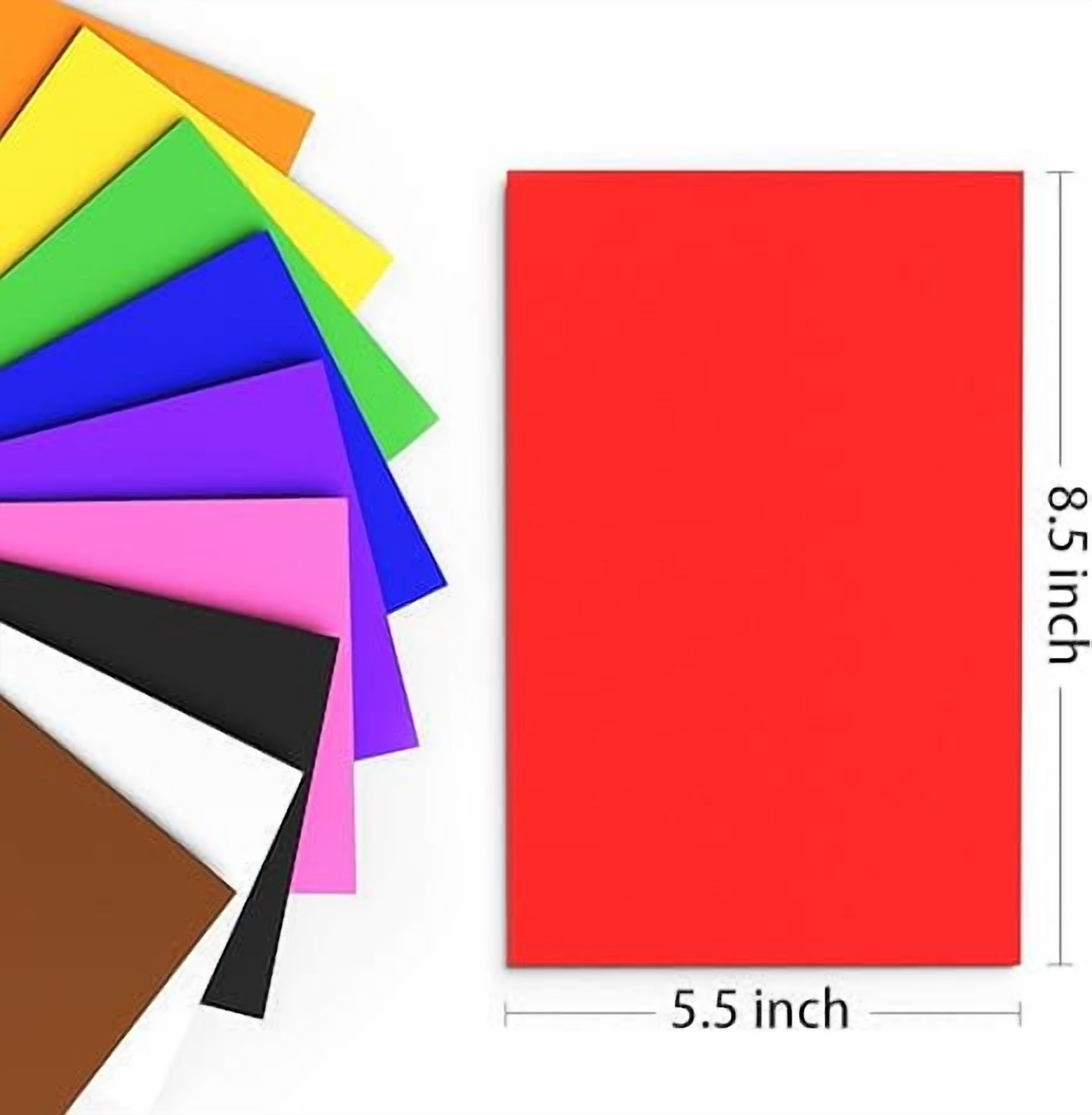 10PC Foam Sheets Crafts, 8.5x5.5 Inch 10 Colors Halloween Foam Paper for Crafts Project Scrapbooking DIY Cosplay, Birthday Party (10 Sheets)