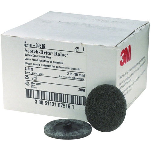 3M 7516 Scotch-Brite Roloc Surface Conditioning Disc Gray 2 in. Super Fine (25-Pack) by 3M COMPANY
