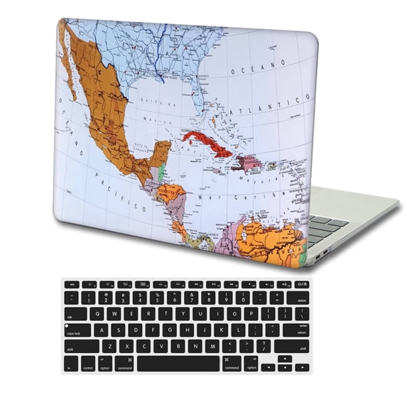 KSK KAISHEK Hard Shell Compatible with MacBook Air 13.6 Inch m2 with Retina Display Touch ID Type C + Black Keyboard Cover Model: A2681 m2 (World Map 32)