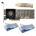 thumbnail image 1 of Adaptador de Tarjeta de Expansión PCIe PLX88024 Quad 4 M.2 NVMe A PCIe 4.0 X8 con Disipador Térmico 2xM.2 Nvme4.0X4 128GT/S, 1 of 5