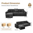 thumbnail image 6 of Neche 100" Oversized Modular Sectional Couches For Living Room, L-Shaped Cloud Sofa Couch With Corduroy Fabric, Comfy Couch With Deep Seat, Easy Assembly Required, Black, 6 of 9