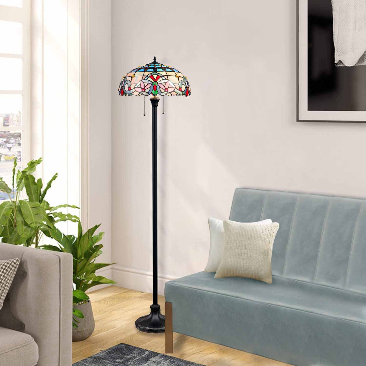 RADIANCE goods Victorian-Style Dark Bronze 2 Light Floor Lamp 18" Wide