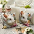 thumbnail image 5 of Easter Bunny Throw Pillow Covers 18x18 Set of 2,Butterfly Floral Decorative Pillowcases for Sofa Couch Living Room, 5 of 6