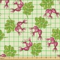 thumbnail image 2 of Ambesonne Floral Fabric by the Yard Upholstery, Repeating Briers Leaves Art, 3 Yards, Dried Rose and Apple Green, 2 of 5