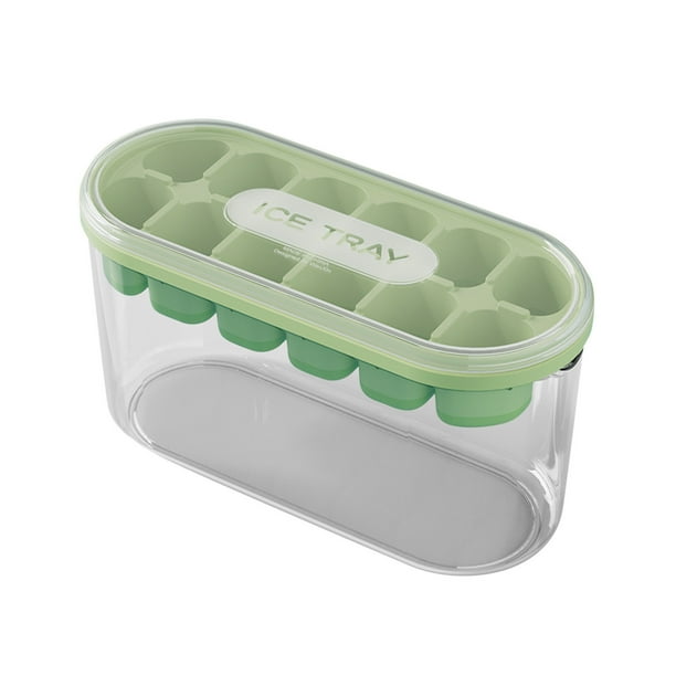 Bandeja de hielo, bandeja para cubitos de hielo, bandejas de hielo de gran capacidad, fáciles de desmoldar, con tapa desmontable, ideal para cócteles y congeladores. Bandejas de hielo apilables con ta