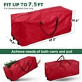 thumbnail image 5 of Ayieyill Christmas Tree Storage Bag, Moisture Christmas Tree Bag - for 7.5 FT Artificial Trees, Zippered Bag, Carry Handles and Wheels for Easy Transport (Red), 5 of 7