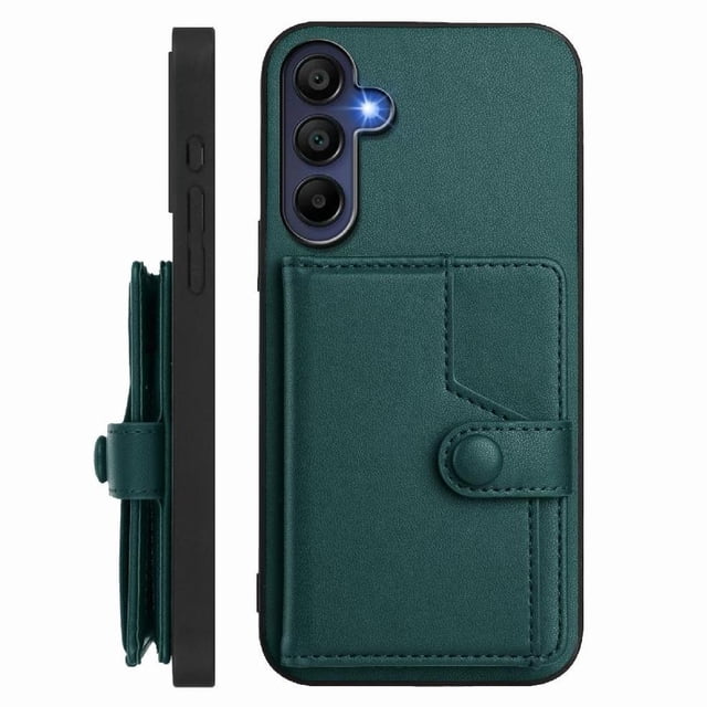 FOXDOCK Case for SAMSUNG Galaxy A16 RFID-Blocking Card Holder - Stylish Button Closure Design
