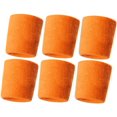 thumbnail image 1 of Roofei - 6 muñequeras deportivas elásticas para el sudor, 8 cm, color naranja, 1 of 7