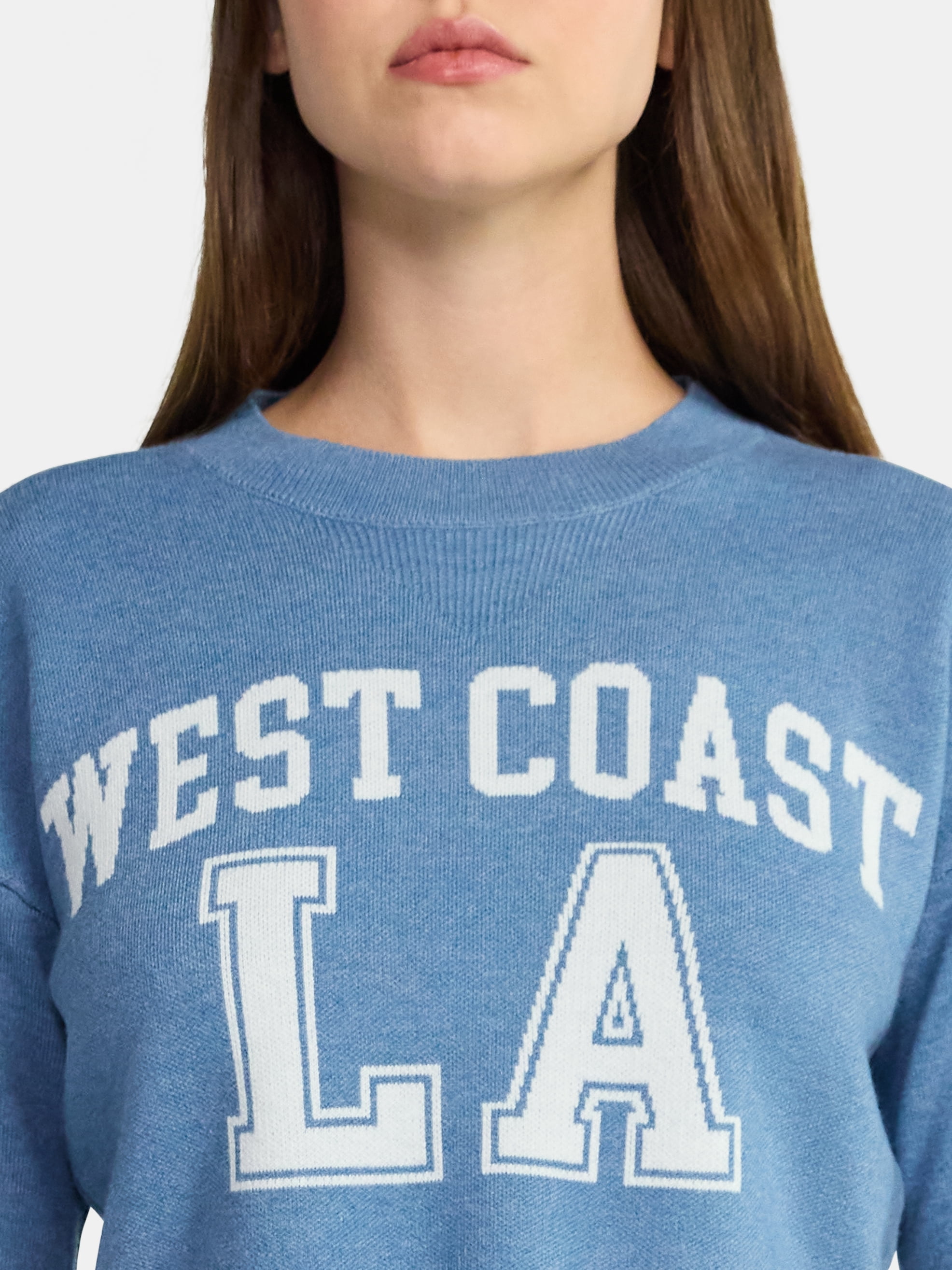 No Boundaries Varsity Crewneck Pullover, Women's
