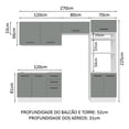 thumbnail image 4 of Cocina Integral Completa Modular Madesa Agata 270cm BG 08, 4 of 5