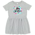 thumbnail image 3 of Inktastic Big Sister Colorful Hearts Design Girls Toddler Dress, 3 of 5