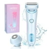 Electric Shaver for Women, Besunny Cordless Wet Dry Shave Rechargeable Razor for Woman Face Bikini Leg Underarm, Blue