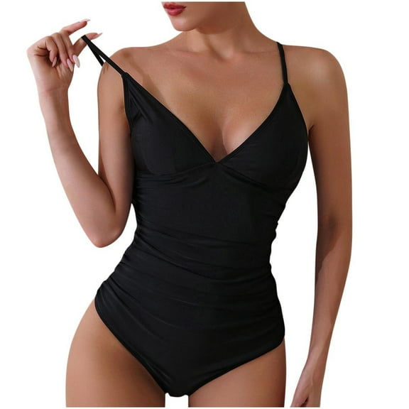 LYXSSBYX One Piece Swimsuit Women Women's New Fashion Solid Splicing Swimsuit Sexy Casual Bikini Piece Swimsuit