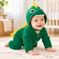 thumbnail image 5 of CUZIBR Dinosaur Baby Boy Girl Halloween Onesie With Hood Animal Romper Jumpsuit Crew Neck Long Sleeve Eye-Catching Trick or Treat Clothes,Green,9-12 Months, 5 of 8