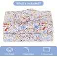 thumbnail image 2 of Floral Queen Sheets Soft Breathable Microfiber Vintage Printed Bed Sheet Set Deep Pocket Fitted Sheet Included Flower Pattern, 2 of 7