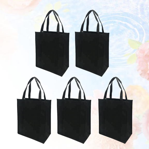 HONMEET 5-Pack Foldable Reusable Grocery Tote Bags, Non-Woven Fabric Shopping Bags for Vegetables, Produce, and Everyday Use