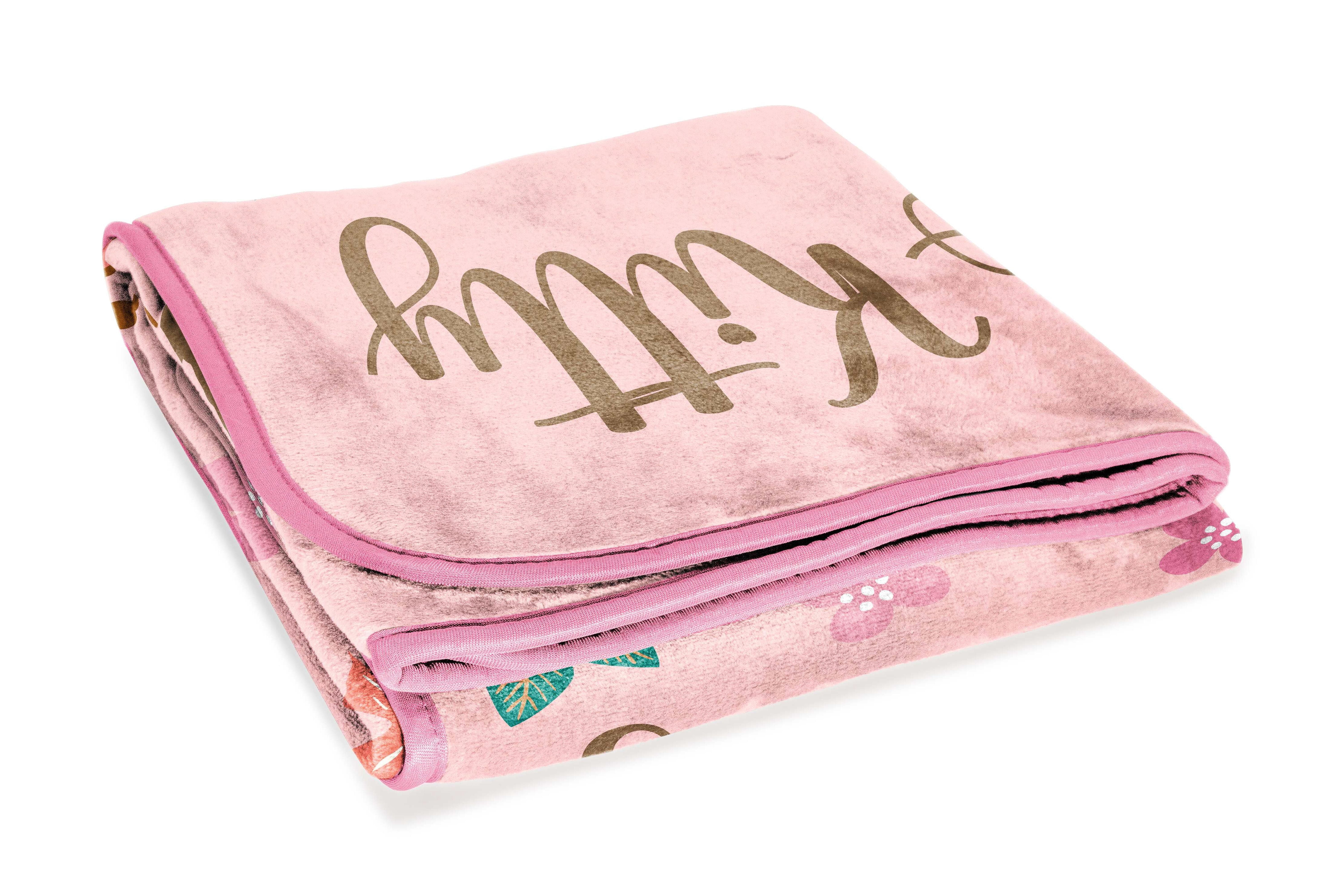 Sanrio Hello Kitty Floral Grace 46 x 60 Coral Fleece Kids Throw Blanket - Soft Bedding Accessories