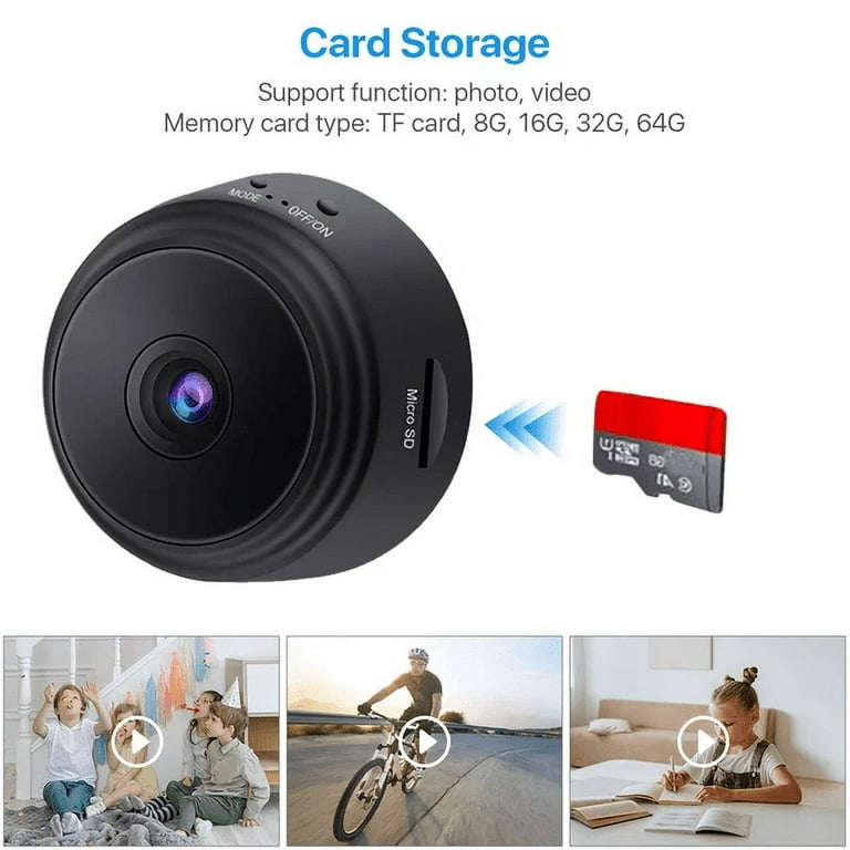 4K Alarm Clock Camera With Night Vision - 110° Wide View, Wireless Desk Cam, Local 64GB Storage, Motion Alerts, No Audio (Indoor/Pet Monitor)